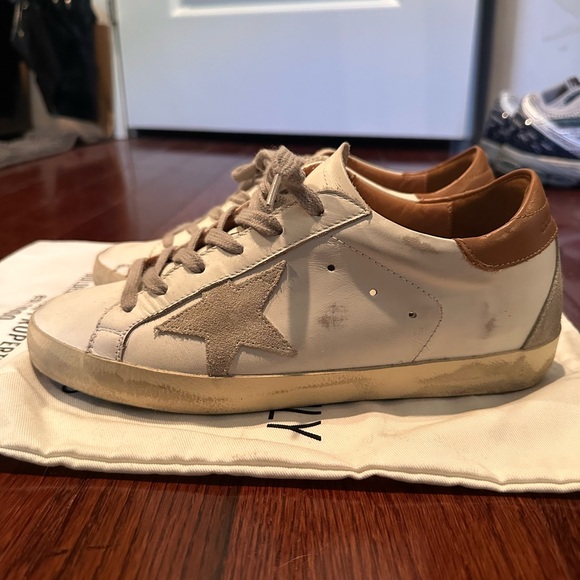 Golden Goose Beige and Brown Sneakers - Picture 1 of 5